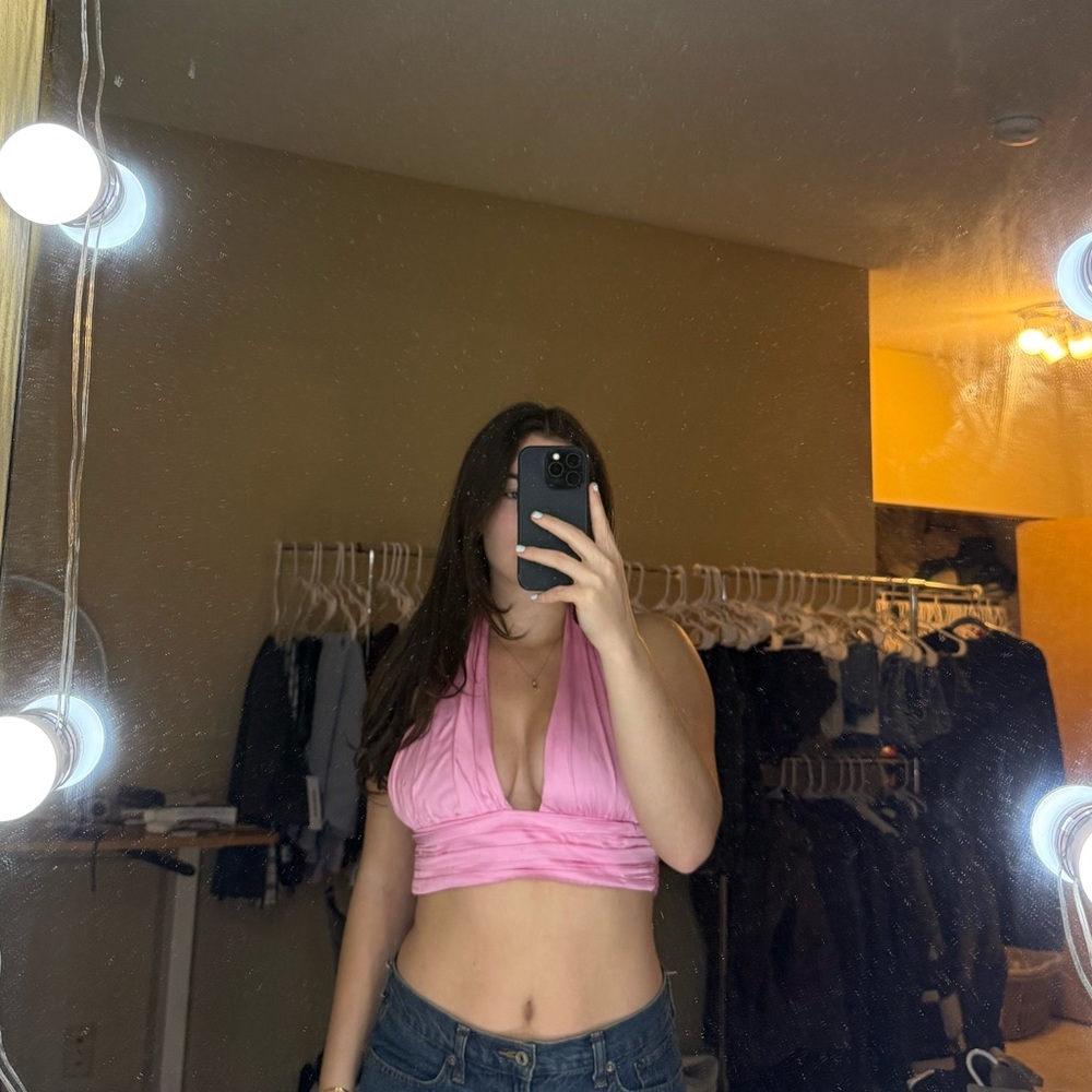 Zara Pink satin top